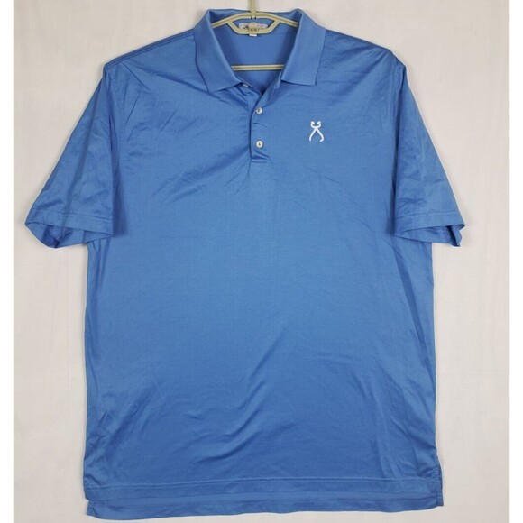 Peter Millar Other - Peter Millar Crown Polo Shirt XL Solid Blue Short Sleeves Cotton Golf Shirt